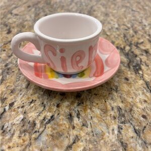 Set of 2 “SIENNA” personalized tea cups